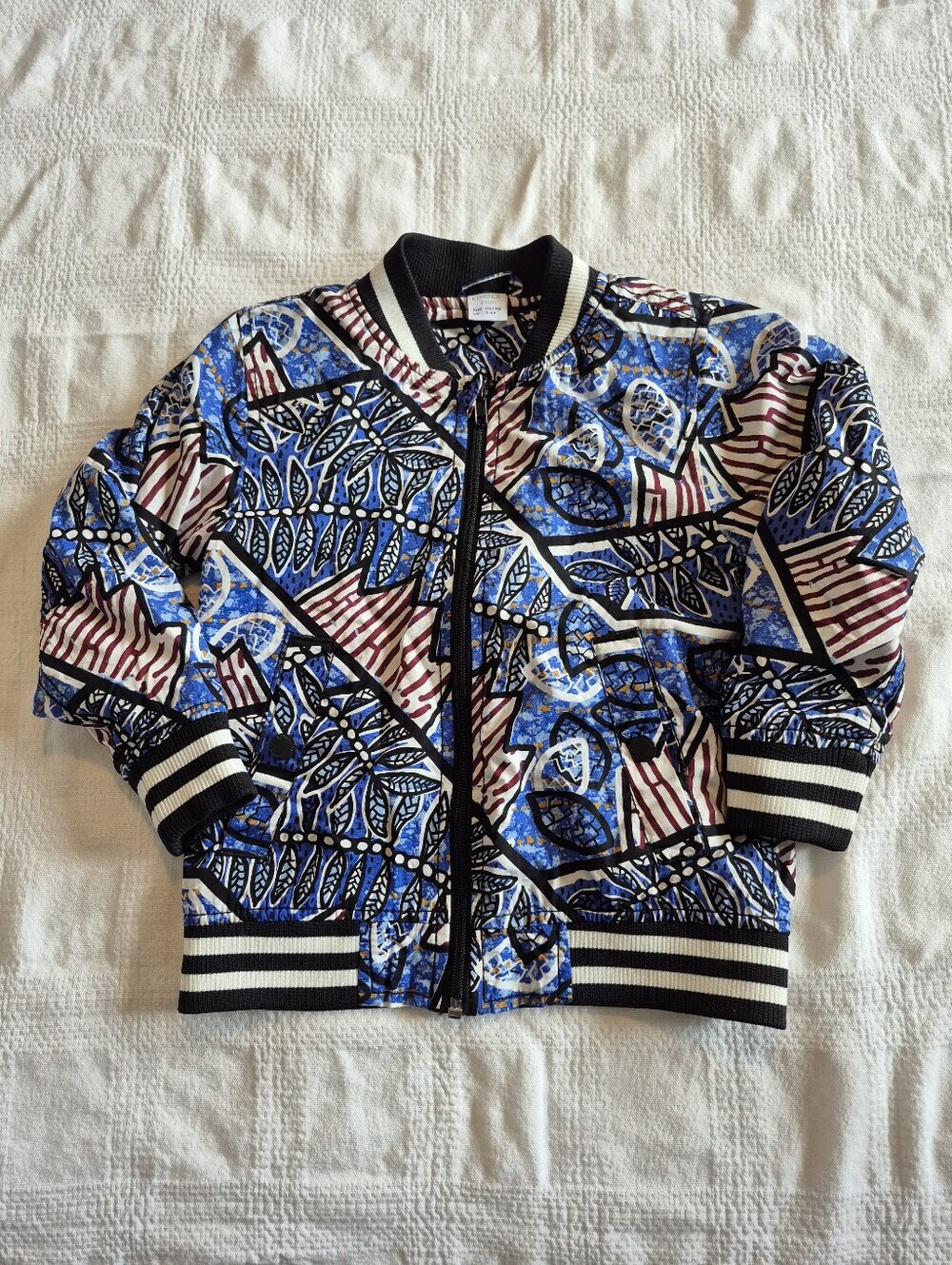 Lindex girls size 4-6 years bomber jacket ribbed waist & cuff EUC